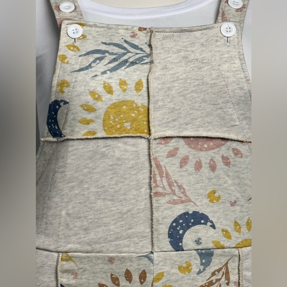 Yak & Yeti NWT Celestial Patchwork Wide Leg Overalls Boho Festival S/M, L/XL - Picture 7 of 10
